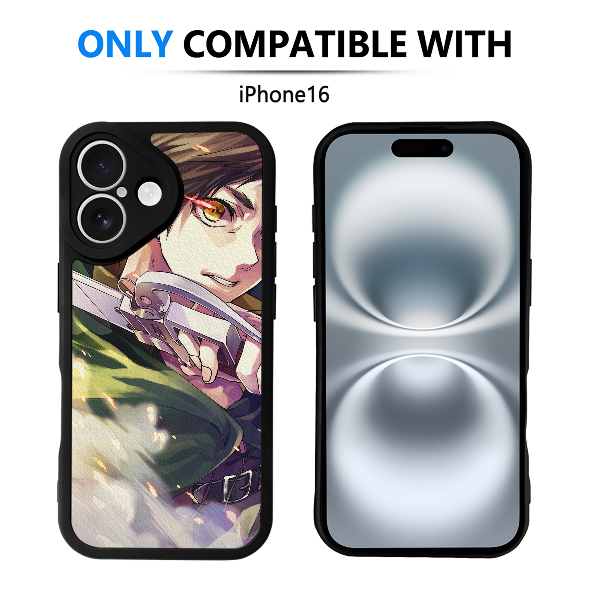 （画像用） 進撃の巨人 Attack on Titan 【iPhone 16シリーズ対応】シリコンスマホケース（レザー調） 材質：シリコン